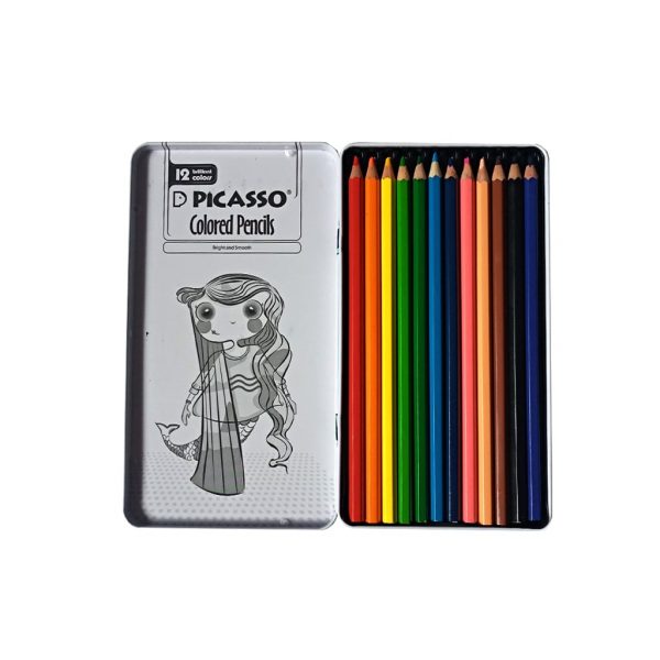 مداد رنگی 12رنگ پیکاسو فلزی تخت