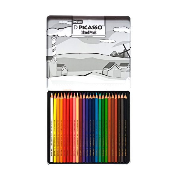 مداد رنگی 24 رنگ پیکاسو فلزی تخت